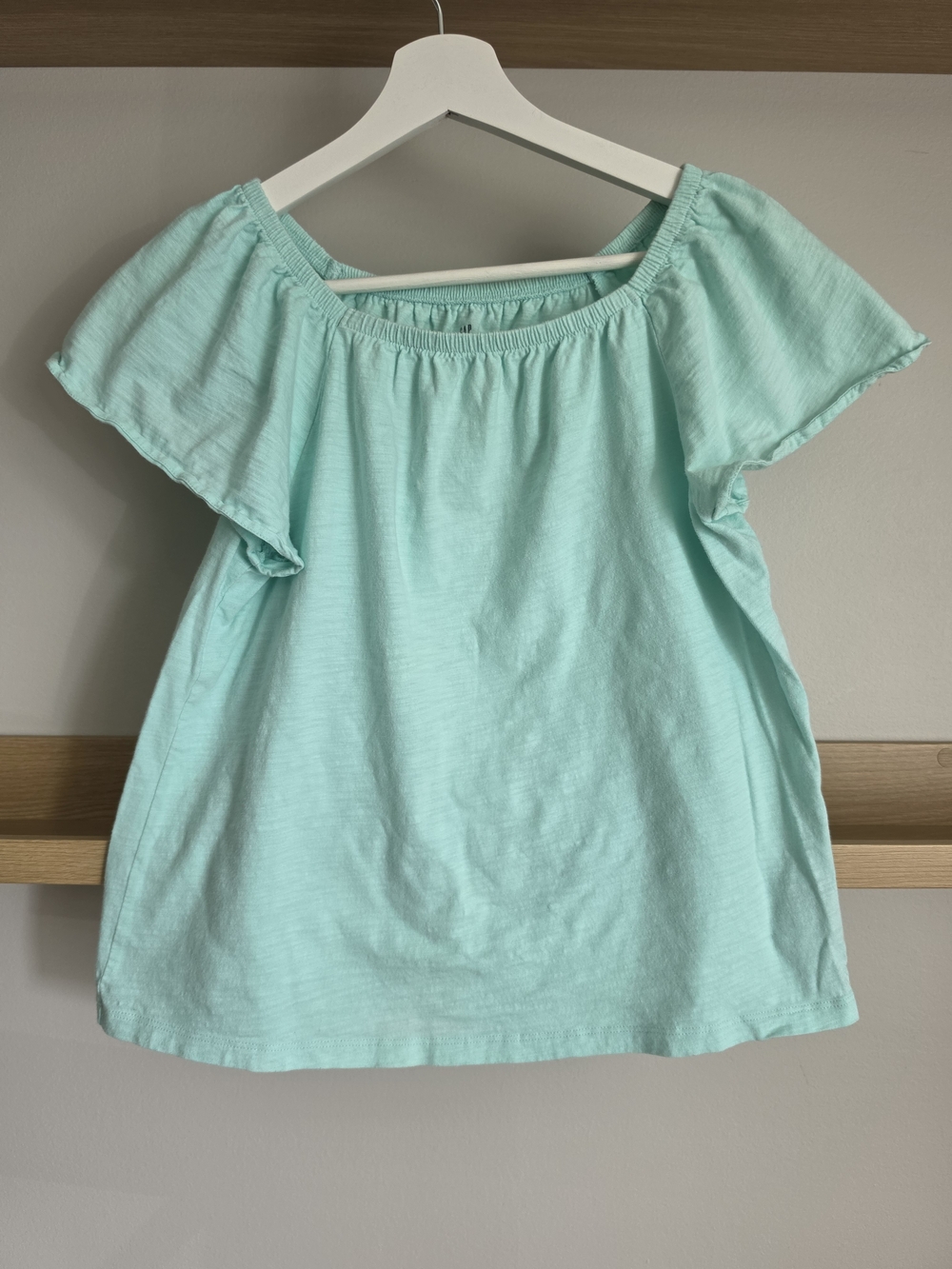 GAP Mint Green Off-Shoulder Flutter Sleeve Top